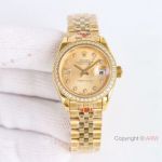 1:1 Swiss Replica Rolex Clean Factory Datejust I 28mm Watch Yellow Gold Jubilee Star Markers